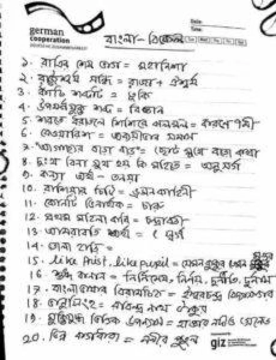Agrani Bank_Leaked handwritten question paper