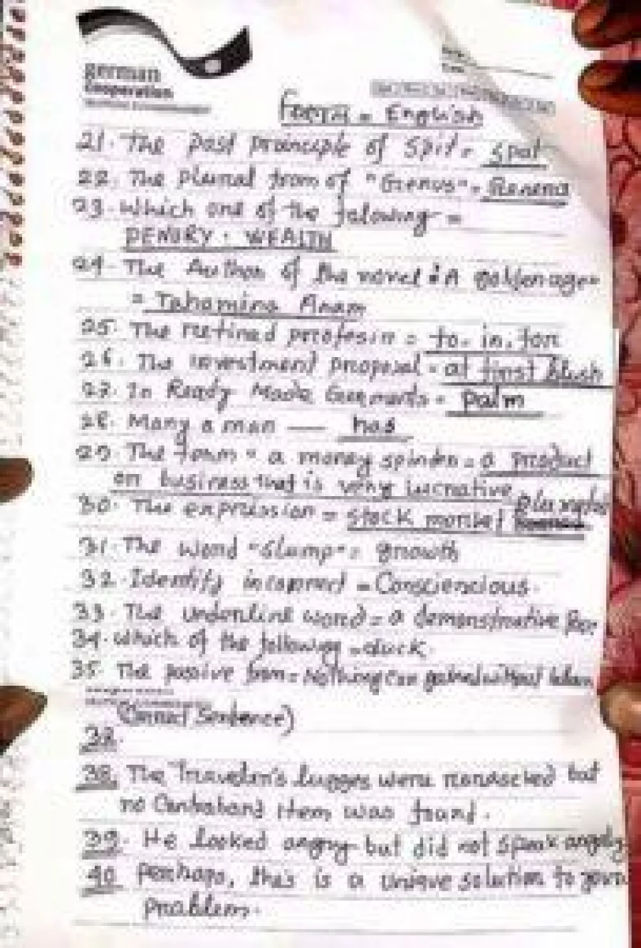 Agrani Bank_Leaked hadwritten question paper_Afternoon-English