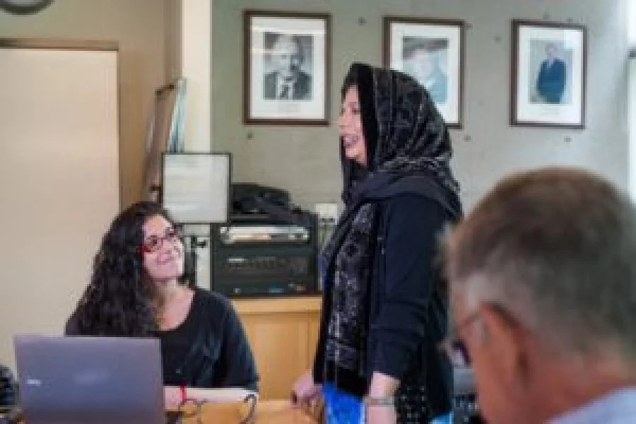 Rumana defends her thesis in front of a rapt audience in 2013 Courtesy