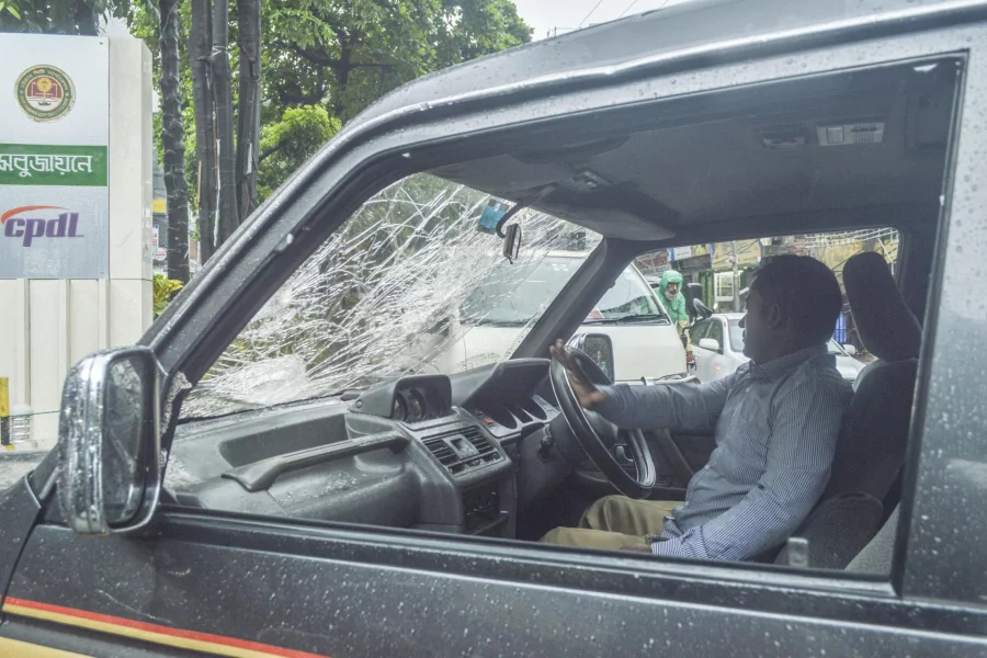 Around 30 to 40 people attacked the motorcade with batons on June 18, 2017 Rabin chowdhury/DHAKA TRIBUNE