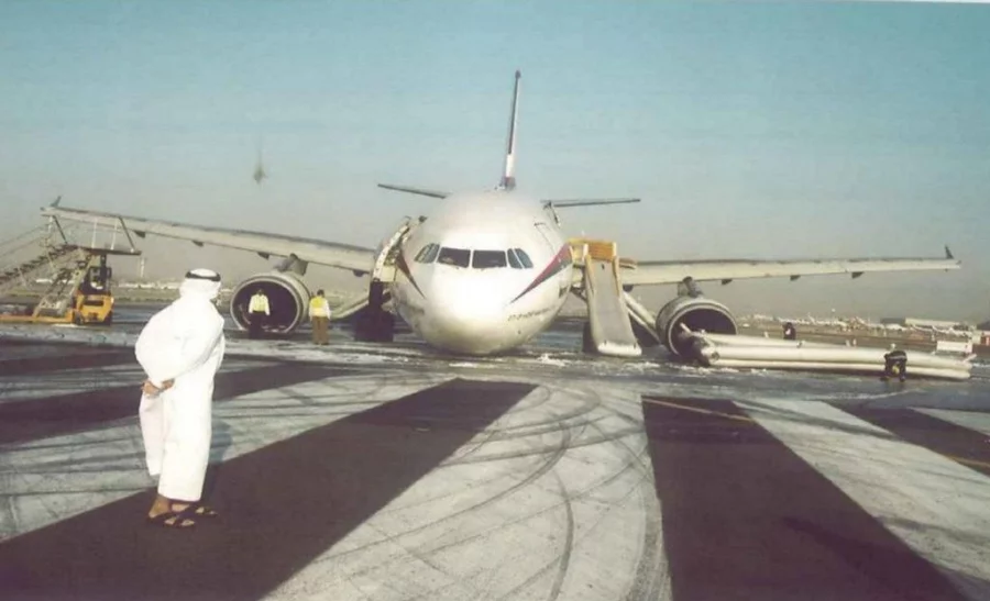 The Biman Bangladesh A300-310 had a ruptured front tire which led to its nose crashing into the runway during take-off in 2007 at Dubai airport UAE General Civil Aviation Authority