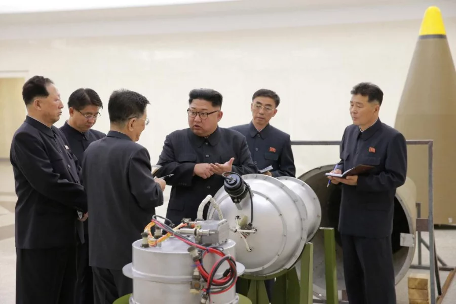 North Korean leader Kim Jong Un provides guidance on a nuclear weapons program in this undated photo released by North Korea's Korean Central News Agency (KCNA) in Pyongyang September 3, 2017KCNA