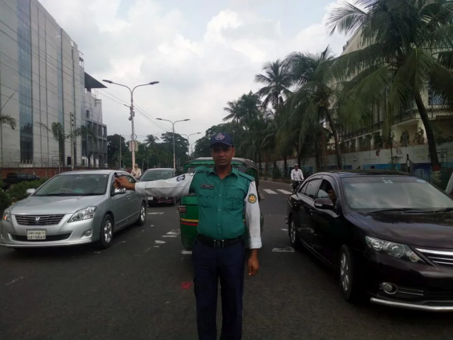 Md Asasd, a traffic constable, always puts duty first Collected